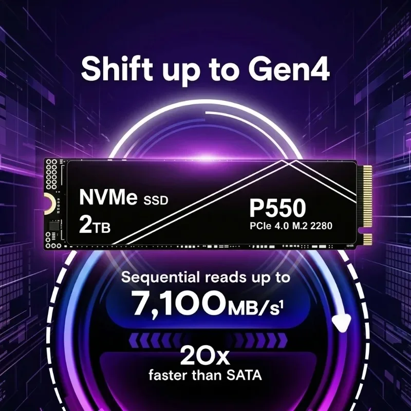 High Speed P550 Portable NVMe PCIe Gen SSD 1TB 2TB 4TB 2026 New Solid State Drive For Laptop Gaming PC PS5 Storage Expansion