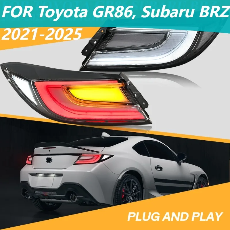 

LED Tail Lights For Toyota GR86 and Subaru BRZ 2021-2025, Animated Rear Lamps Set (LH+RH)