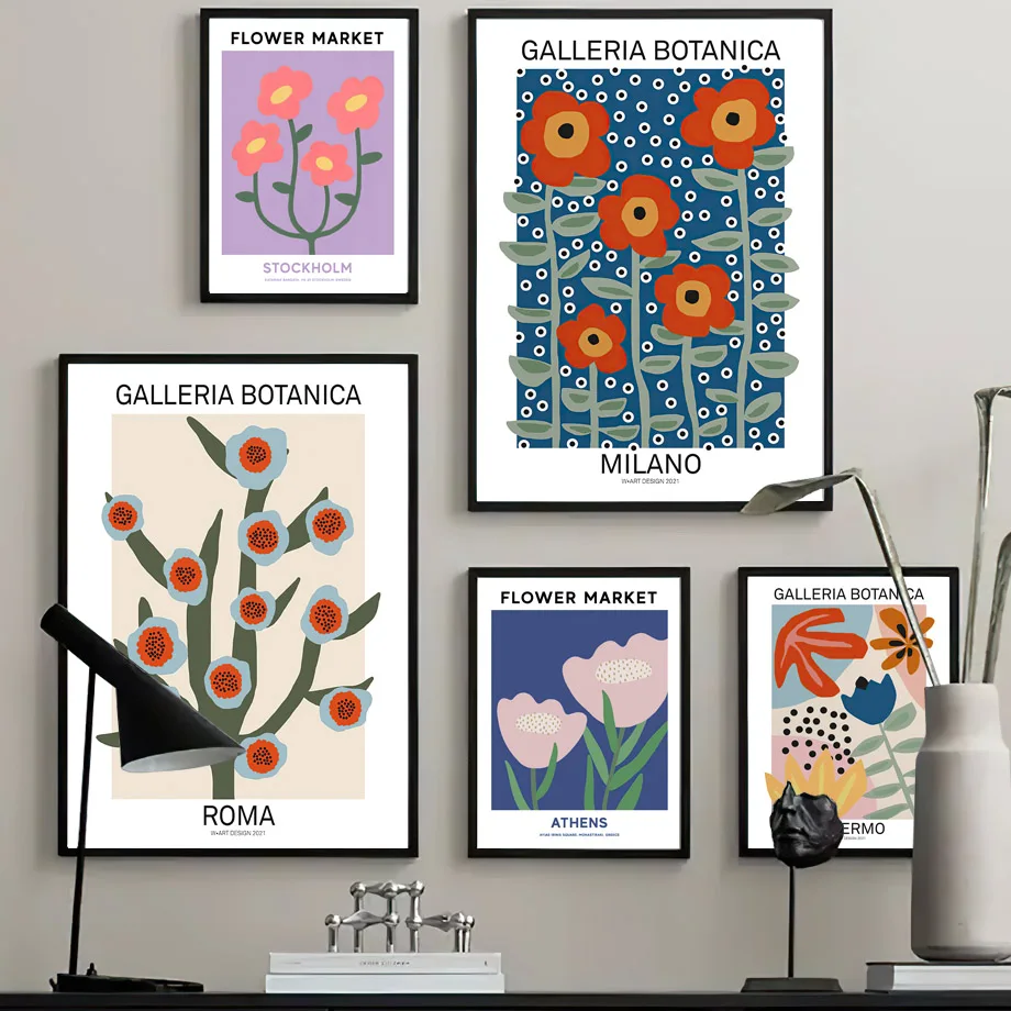 

Fresh Colorful Flower Market Fruit Abstract Shape Wall Art, Canvas Painting, Posters and Prints, Pictures, Living Room Decor