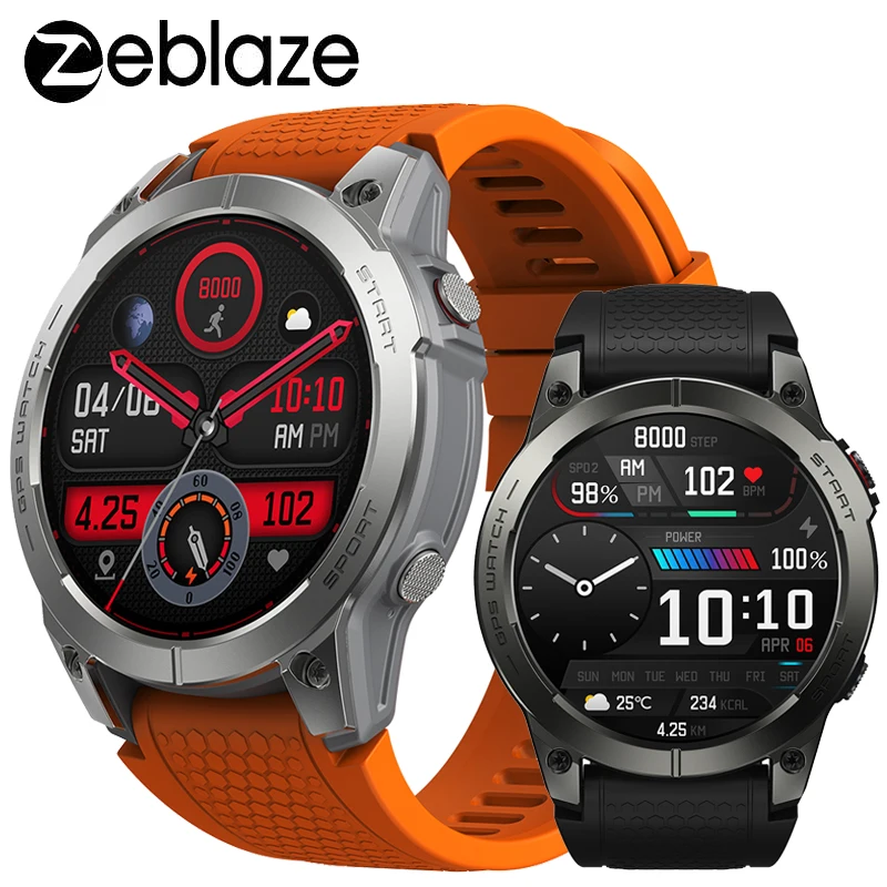 Zeblaze Stratos 3 GPS Smart Watch Hifi Bluetooth Phone Calls Built-in GPS 1.43