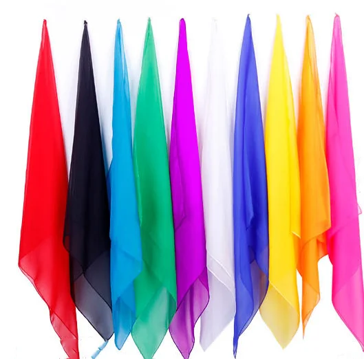 20pcs Magic Silk Scarves (15x15cm,10 Color Available) Used for Appearing Vanishing Magic Tricks Close Up Stage Accessories Props