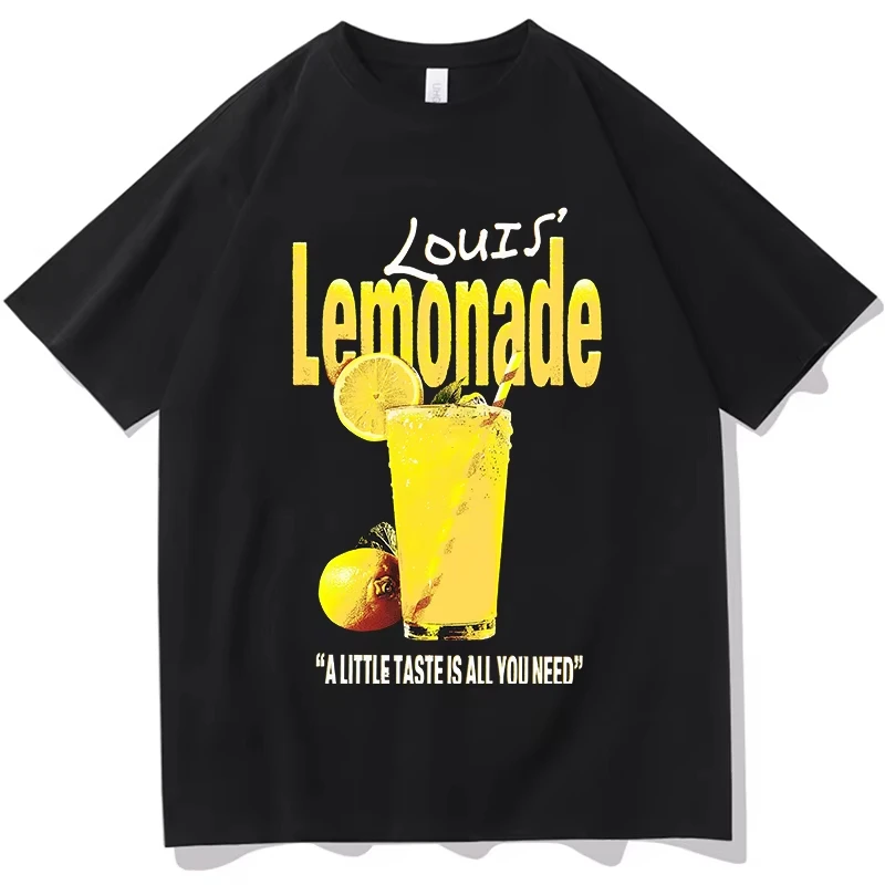 

Футболки Louis Tomlinson Lemonade 2025 для мужчин и женщин Harajuku, модные футболки высокого качества в стиле ретро, хлопковые футболки большого размера, топы