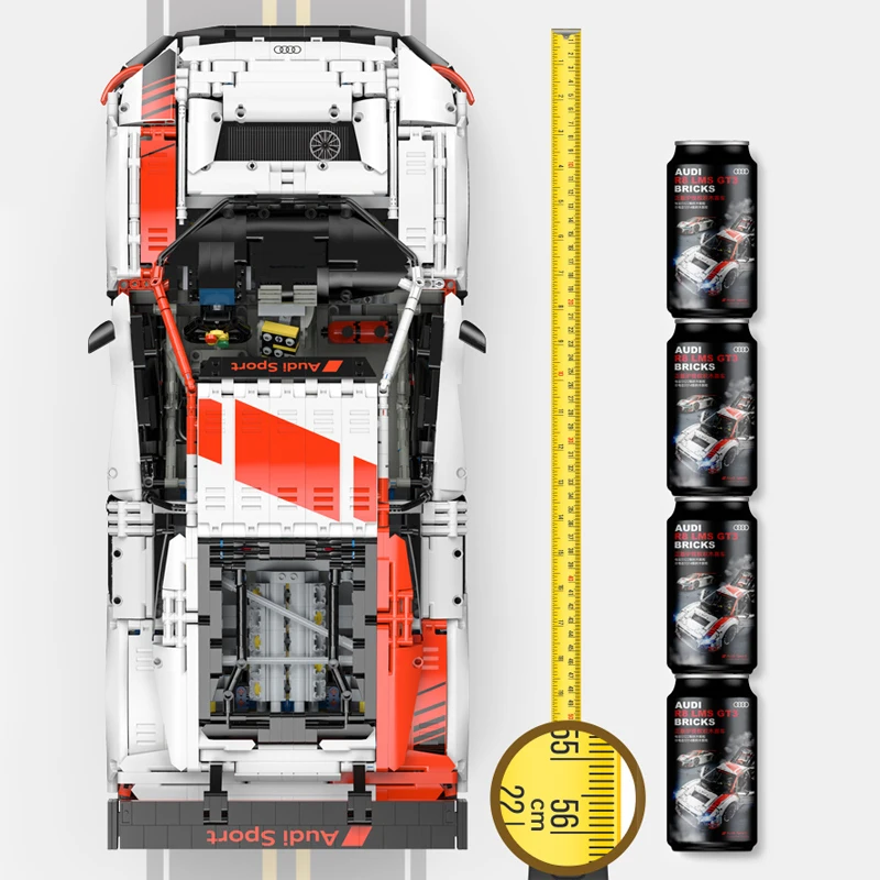 Rastar 1:8 أودي R8 LMS-GT3 RC سوبر الرياضة سيارة اللبنات التحكم عن بعد سباق العاب من موديلات السيارات الطوب للأطفال هدايا