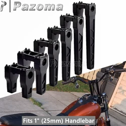 4 inch-14 inch Rise Upright Handlebar Risers 25mm Club Style Handle bar Mount Clamp For Harley Dyna Softail Street Bob Sportster
