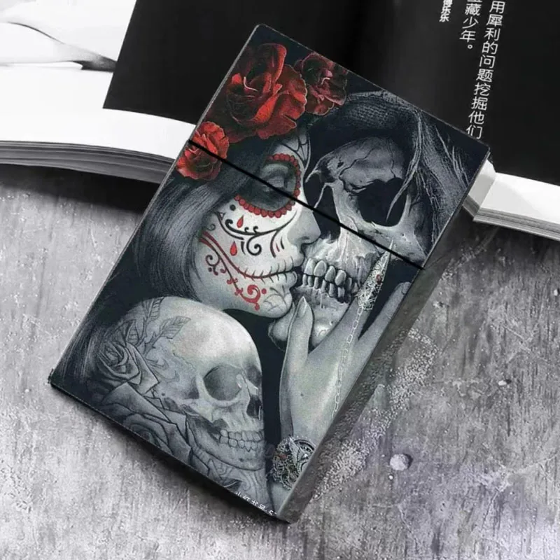 For 8mm Plastic Cigarette Box 20Pcs Big capacity Ghost Skull Scary Style Cigarette case Automatic pop-up Halloween Decoration