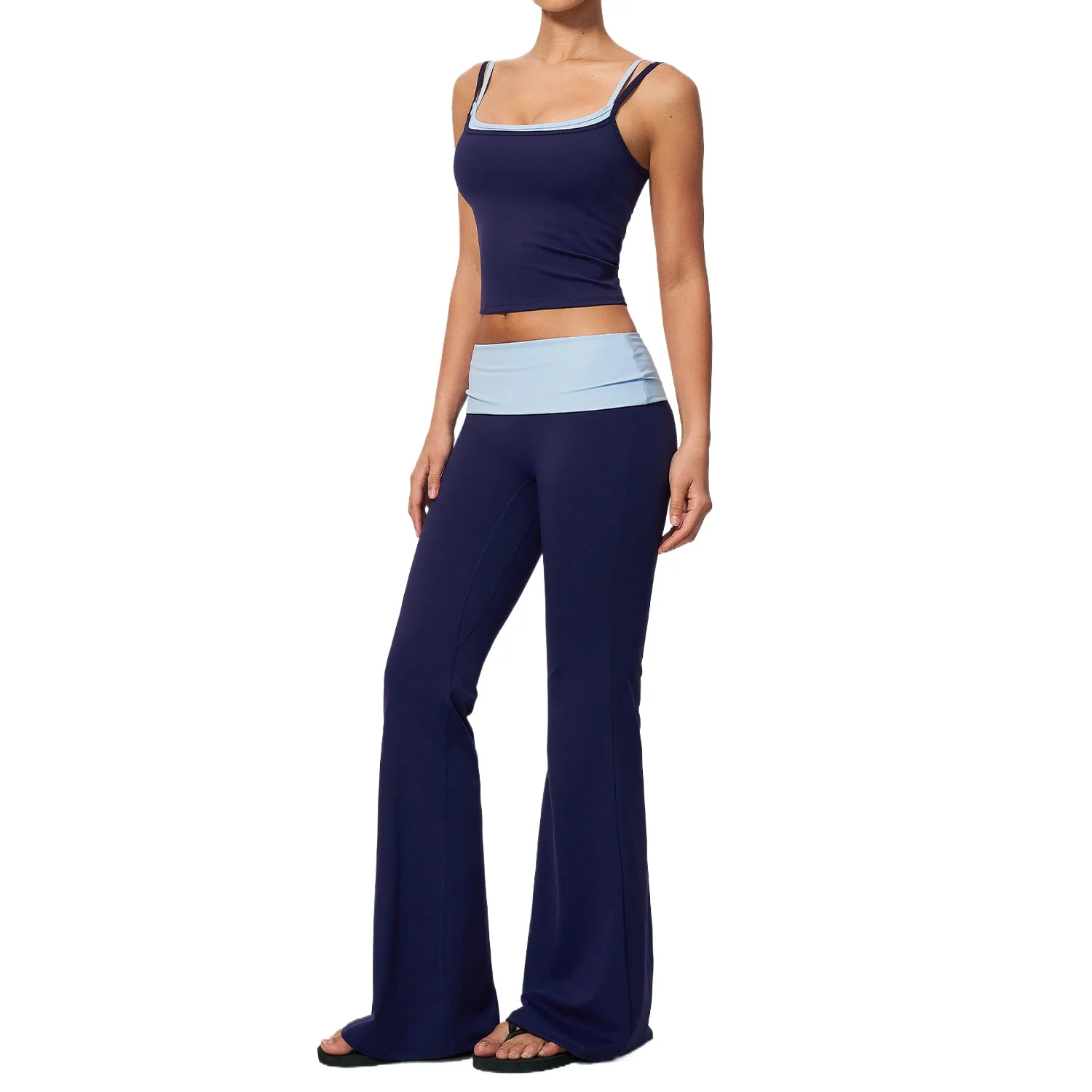 Personalized LOGO custom women's sports vest trousers fitness high waist abdomen hip lift waist yoga clothes two-piece set