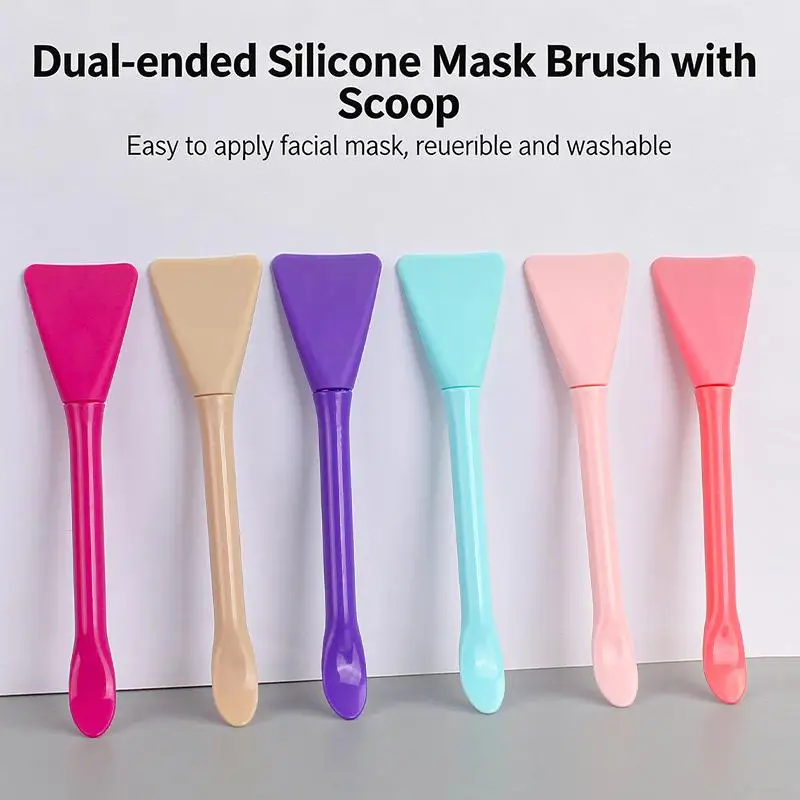 Facial Mask Brush Double Head Dual-use Silicone Mask Stick With Scoop Beauty Tool For Face Mask Application Skincare