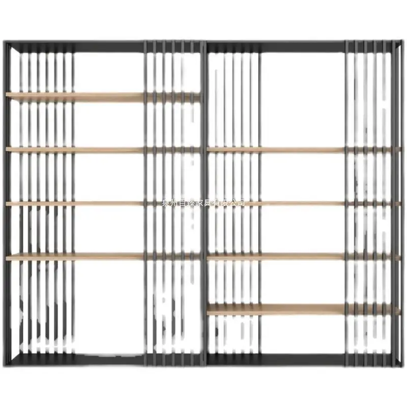 

Modern simple wrought iron floor rack light luxury office partition Bogu rack living room industrial style line disp