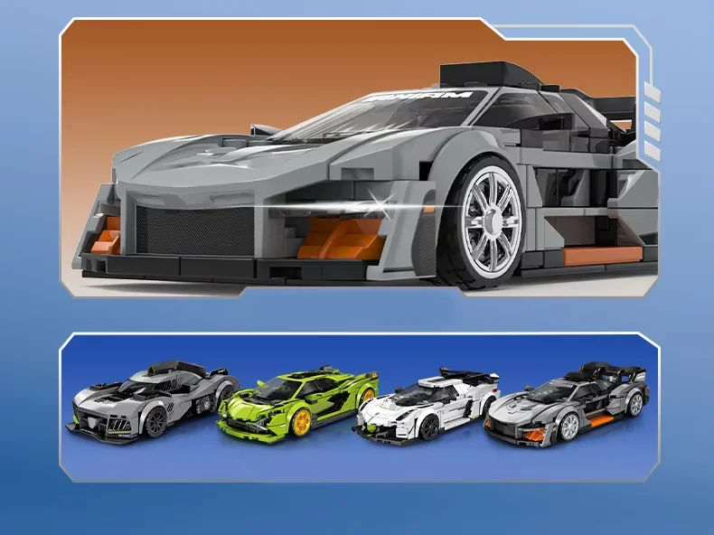 SEMBO BLOCK Berühmte Autoserie Sportwagen-Bausatz Bausteine MOC Rennwagen-Modell Bausteine Supersportwagen-Spielzeug Geburtstagsgeschenke – Detail 10