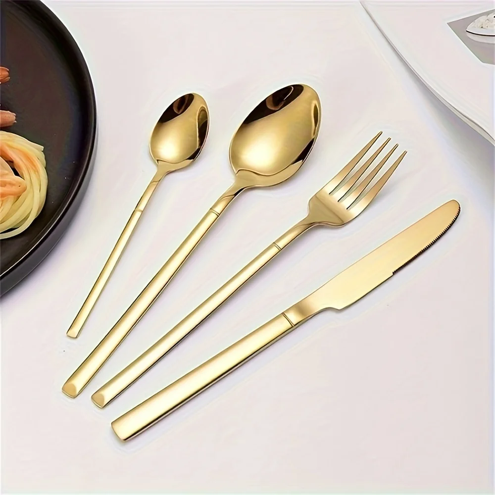 20/30pcs, Exquisite Stainless Steel Cutlery Set - Luxurious Mirror Polished Finish, Durable, Dishwasher Safe, Modern Design