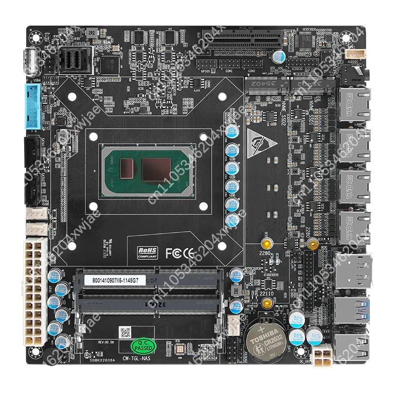 6-Bay NAS Mini-ITX اللوحة الأم Intel 11th Gen i3-1115G4 i5-1135G7 i7-1165G7 CPU 4x 2.5GbE Ports