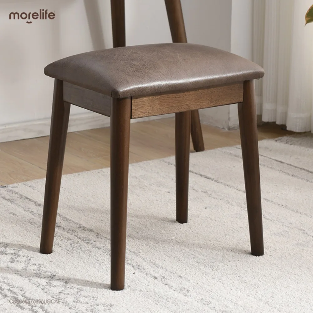 Solid Wood Makeup Stool Modern Soft Chairs Nordic Creative Fabric Internet Celebrity Dressing Table Stool Home Dining Stool