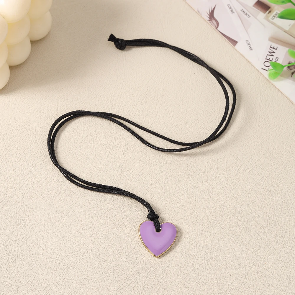 Aihua Niedliches Handgefertigtes Liebesherz-Armband Schwarzes Seil Verstellbares Handarmband für Mädchen Frauen Buntes Herz-Schmuck Geschenke – Detail 18