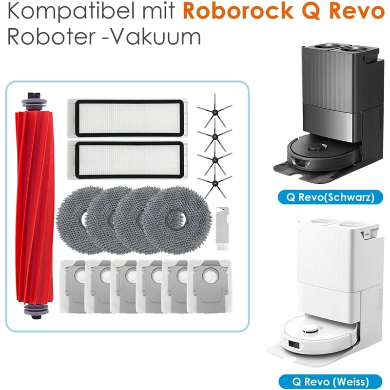 Roborock Q Revo P10 A7400RR 진공 청소기용 메인 사이드 브러시 헤파 필터 걸레 천 먼지 봉투 예비 부품