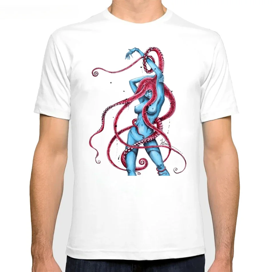 

Hot Sales New Fashion Septoid the Revival design Men T-shirt Octopus Hair Print Hipster Tee Short Sleeve Geek Tops Punk Girl