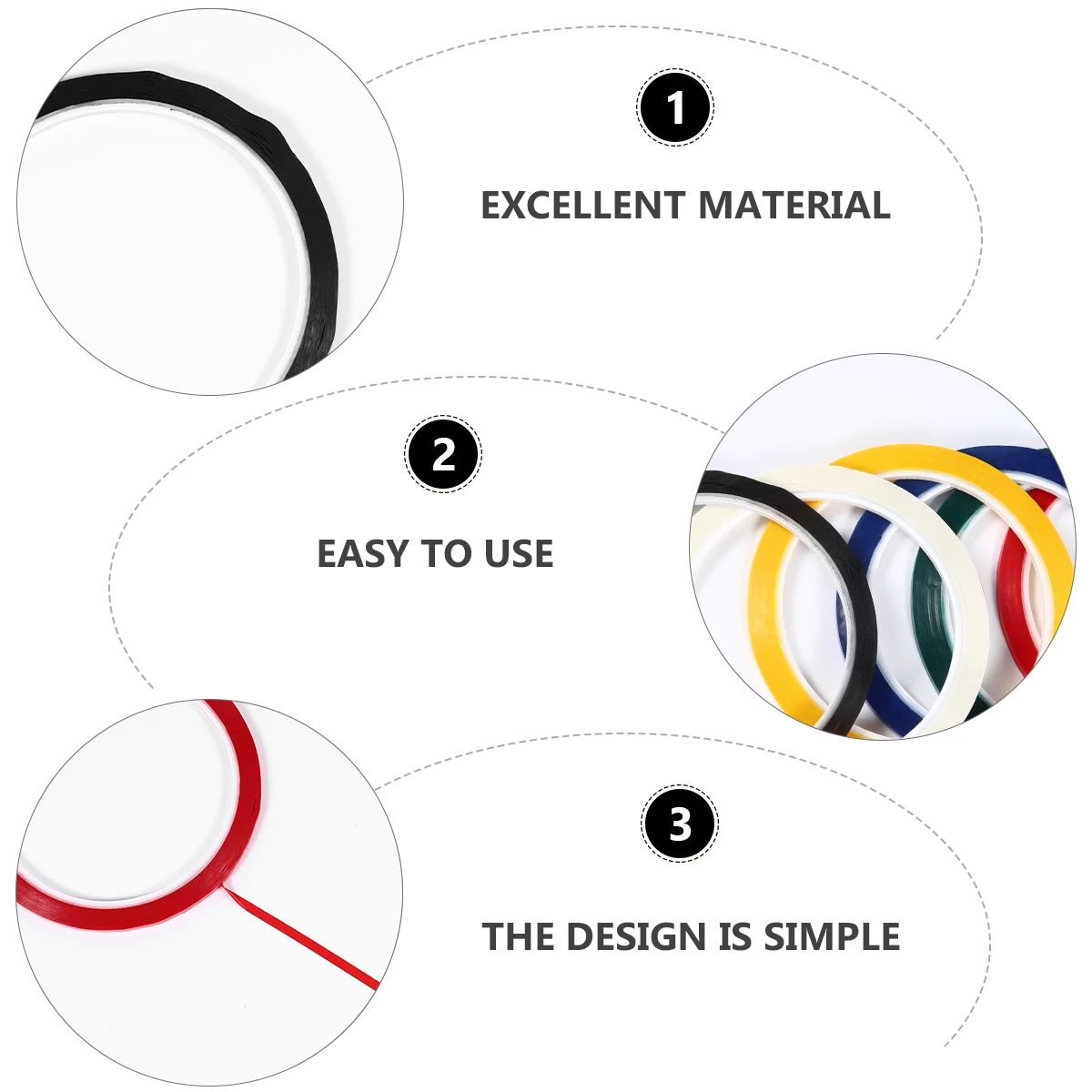 

6pcs Identification Tape 3MMx33CM Desktop Positioning Marking Sticker Removable Line Marker Suitable Whiteboard Plastic Glass