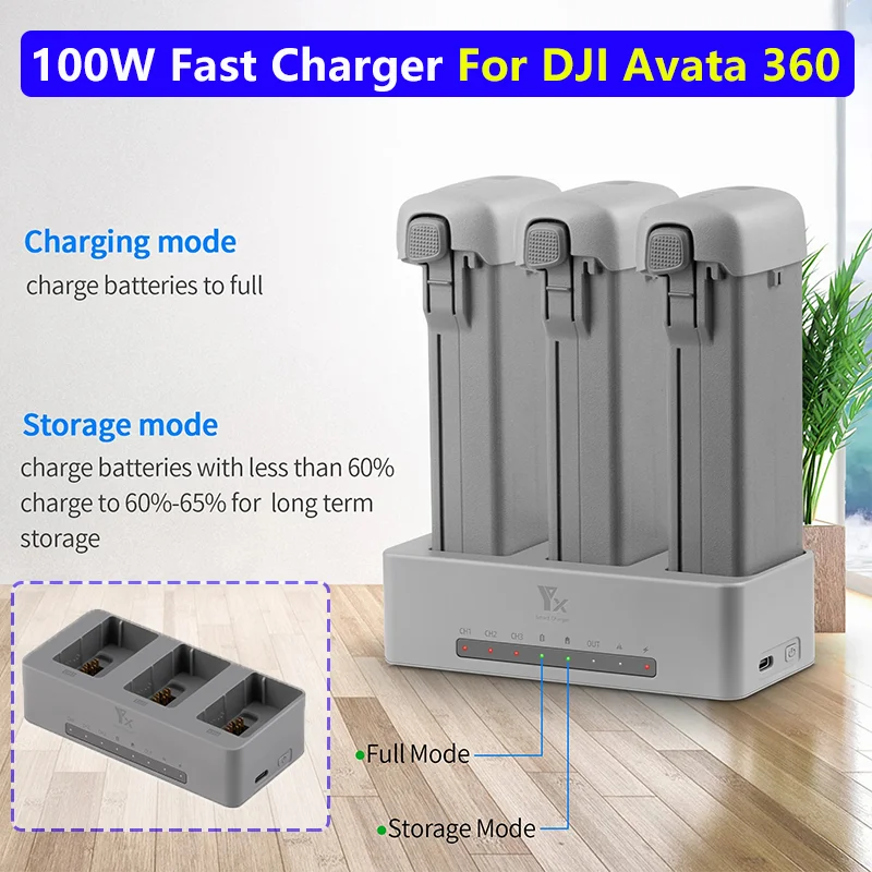 For DJI Avata360 Drone Battery three-way Smart Charger 100W Fast Charging Hub Butler Manager For AVATA 360 Power Bank Accessory