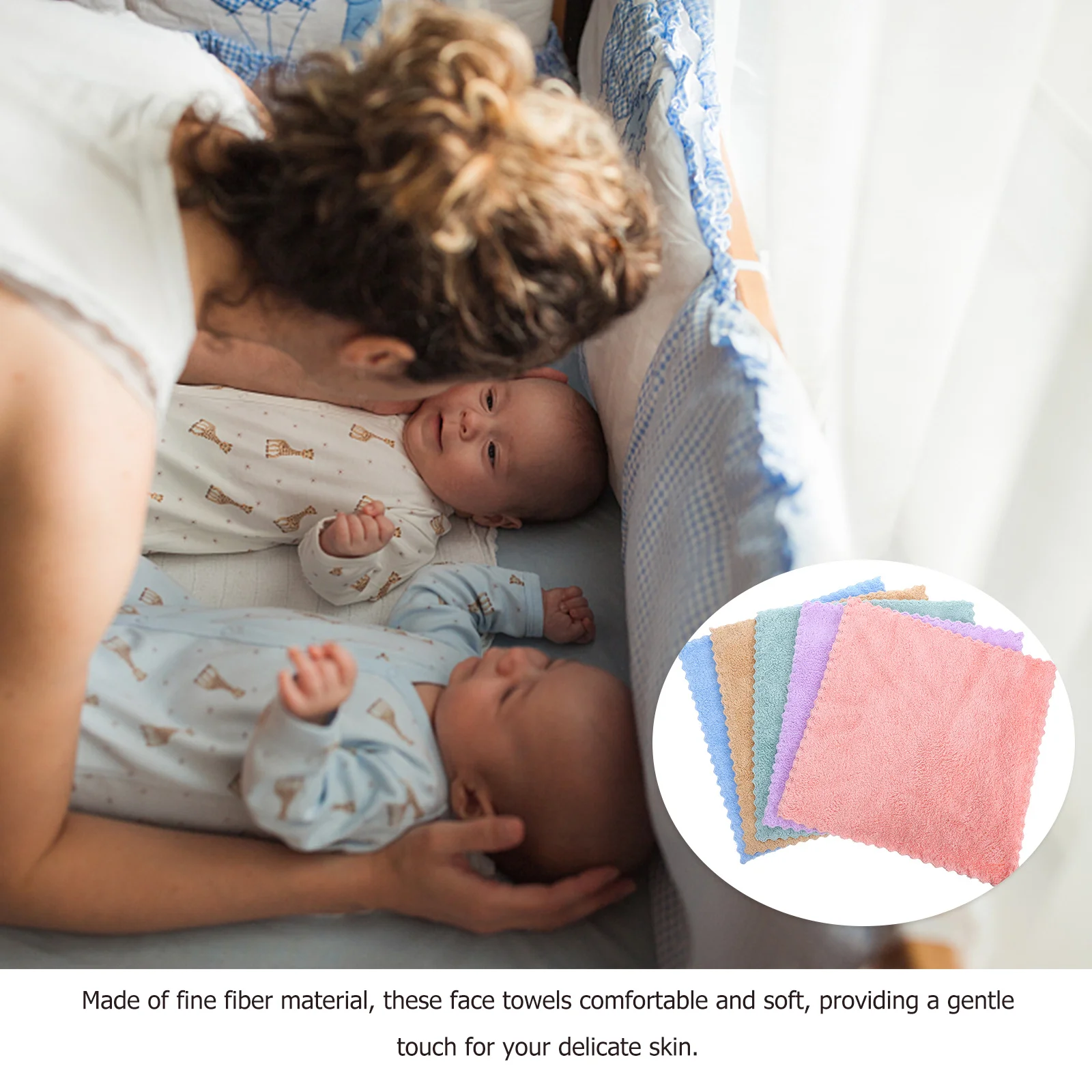 

10Pcs Square Face Towels Microfiber Dry Washcloths for Face Body Shower Makeup Remover Small Facial Rags