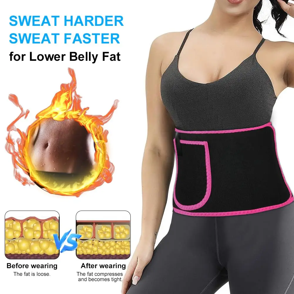 Sport Weight Loss Waist Trainer Adjustable Waist Trim Sweat Belt Sauna Effect Fat Burning Exercise Belt Back Waist For Men Women