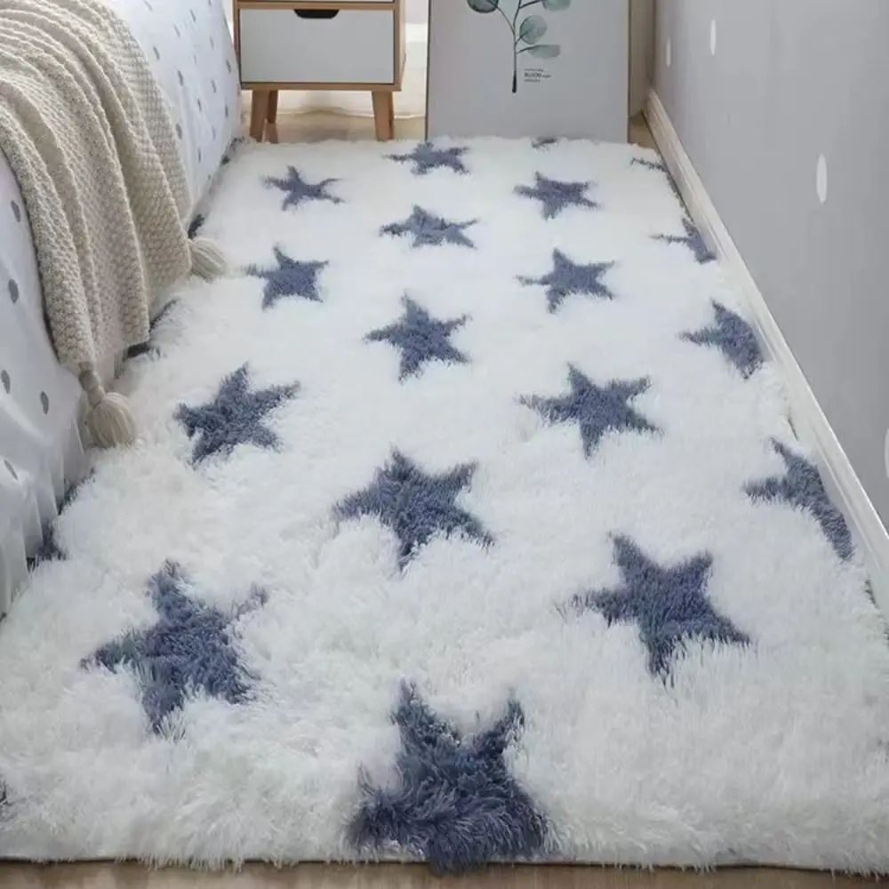 Fluffy Shaggy Imitation Wool Rug Non Slip Washable Long Hair Carpet Floor Protection Sofa Cushion Bedroom Mats Home Decor