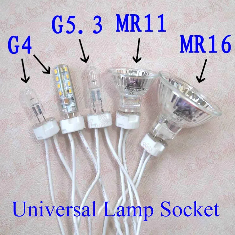 MR16 Lamp Holder Ceiling Spotlight Holder MR11 Universal Socket GU5.3 G4 Lighting High Temperature Resistant Ceramic Lamp Holder