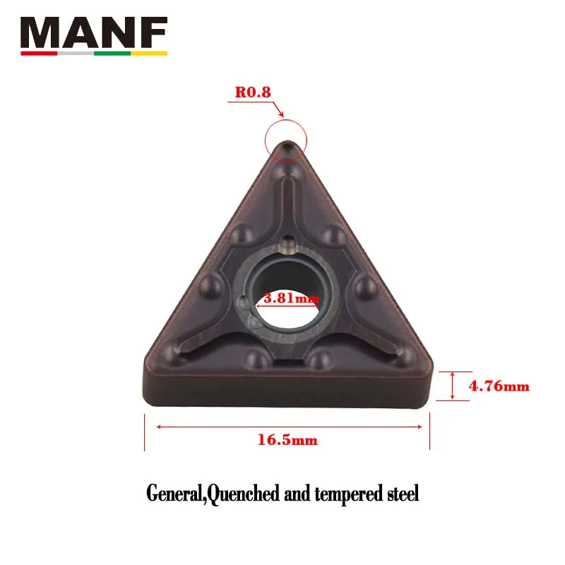 MANF-cortador de torno, inserto de carburo TNMG 160404 TNMG 160408 para herramientas de torno de Metal de carburo de triángulo de acero inoxidable