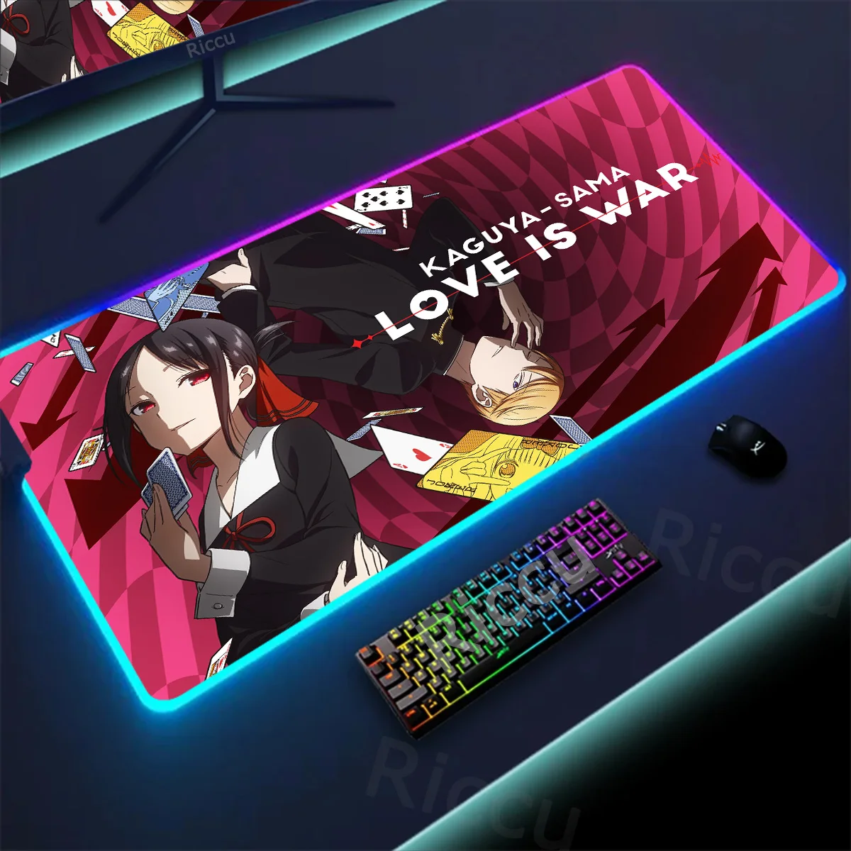 Коврик для мыши Kaguya-sama Love Is War, коврик для мыши RGB, Настольный коврик XL, игровые аксессуары для клавиатуры, большой коврик для мыши, ковер для шкафа, коврик для HD-печати