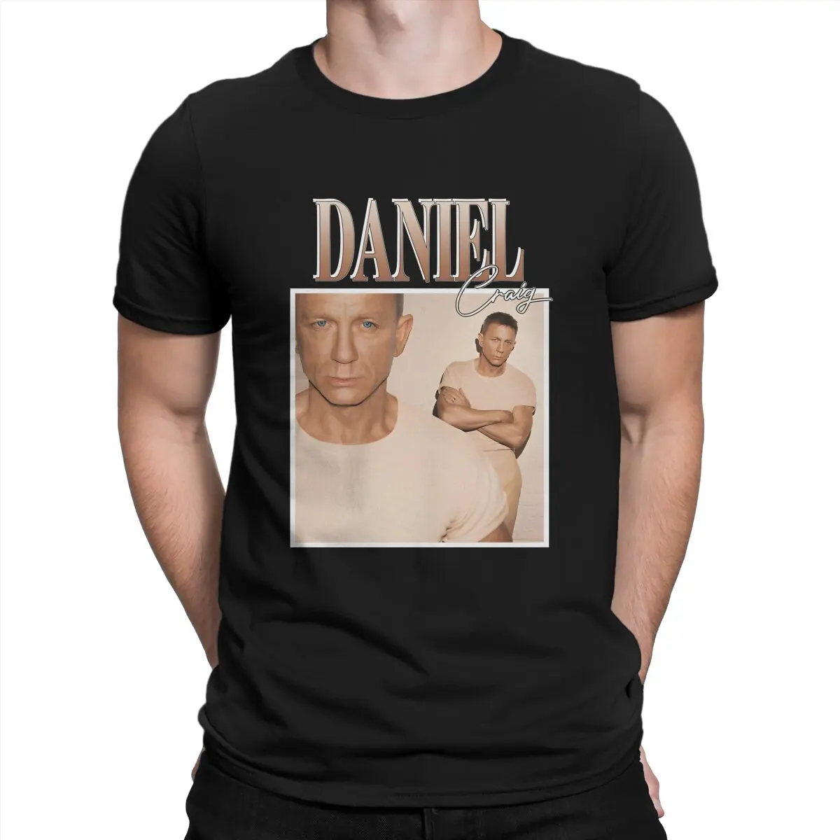 Men T-Shirts Daniel Vintage Cotton Tees Short Sleeve Daniel Craig Actor T Shirts O Neck Tops Party