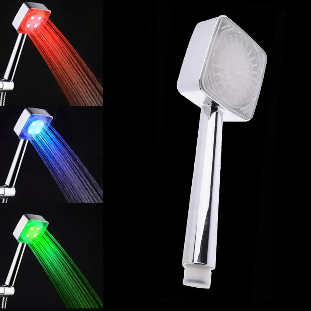 

3 Colors Automatic LED Light Temperature Control Shower Bathroom Automatic Light Switching