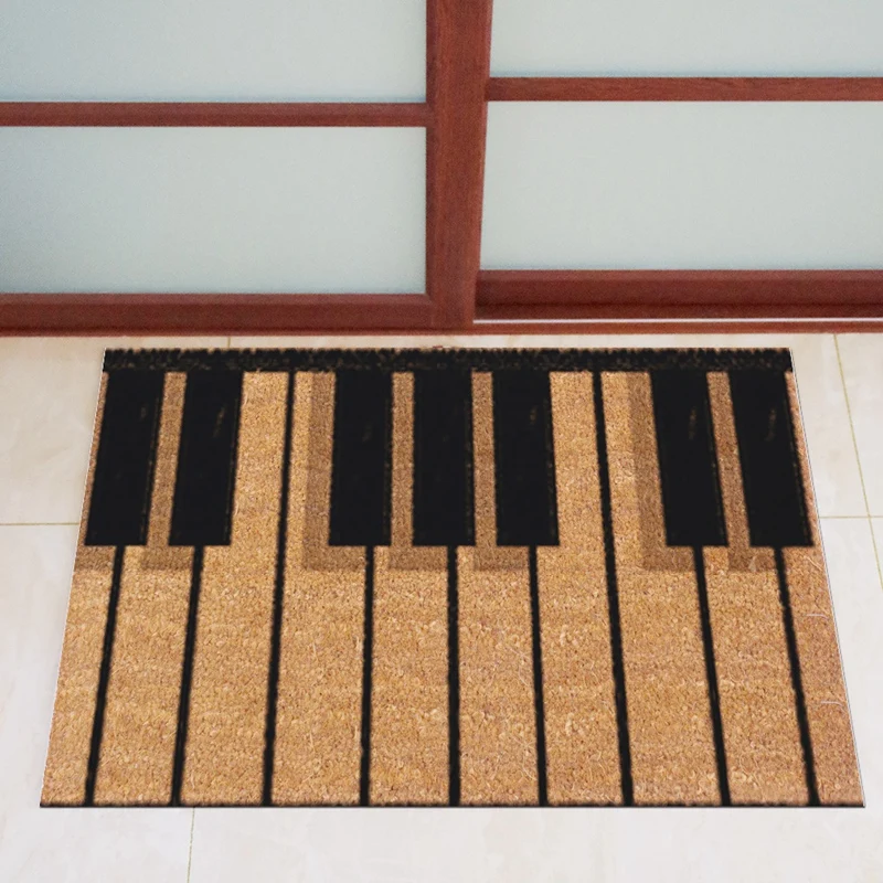 

Piano Keys Music Notes Front Door Mat Large-Outdoor/Indoor Entrance Door Mat Home Durable 45 X 75Cm