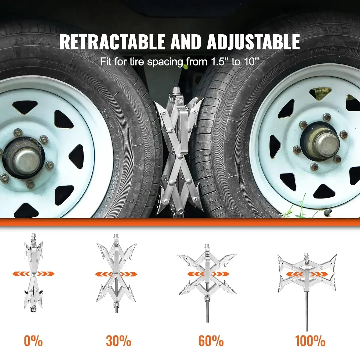 

[XMSJ]Camper Wheel Chock Stabilizer, X-Shaped RV Stabilizer Wheel Chock, Fit for 1.5" to 10" Tire Space