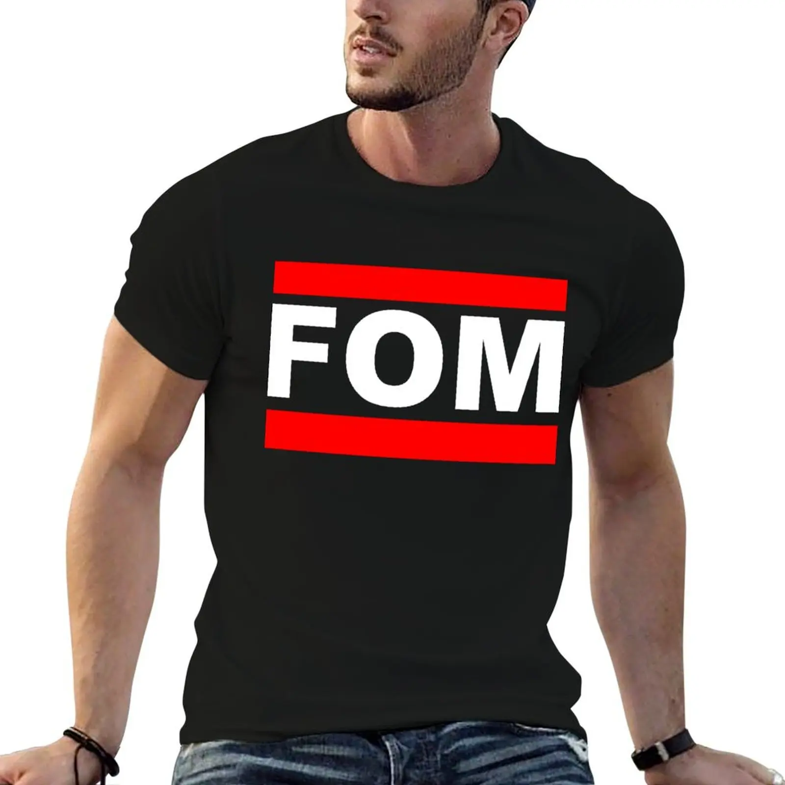 Camiseta FOM para hombre, camiseta ajustada con estampado de anime, camiseta gráfica para hombre