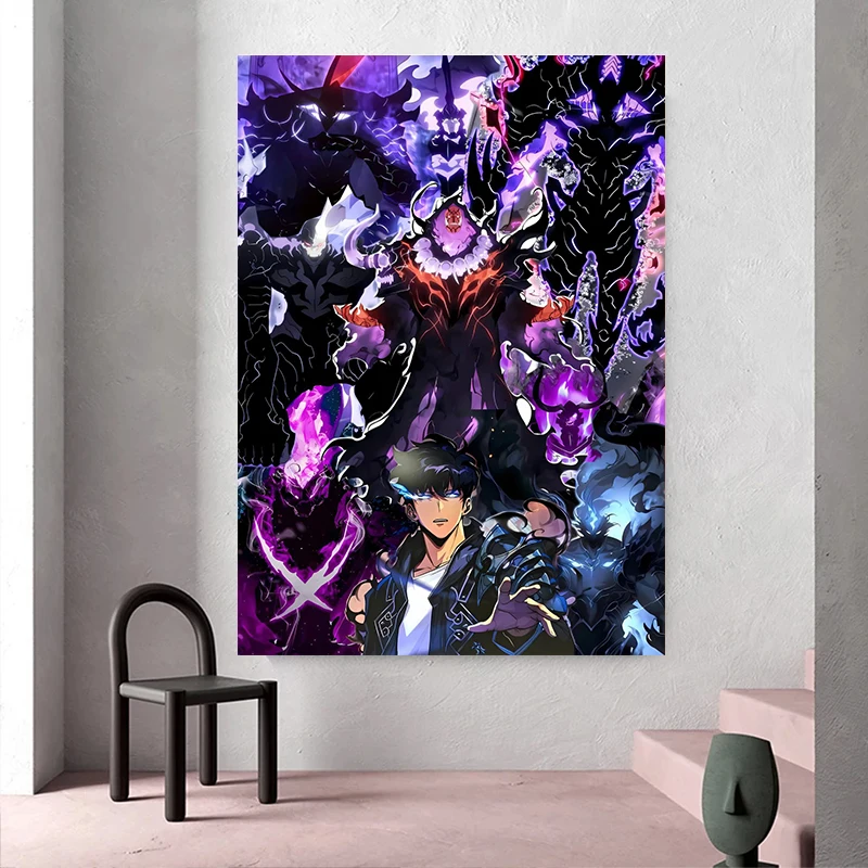 الكلاسيكية اليابان أنيمي سولو L-التسوية الملصقات غطاء رائع مانغا جين وو HD قماش لوحات صور فنية للجدران لعبة غرفة ديكور المنزل