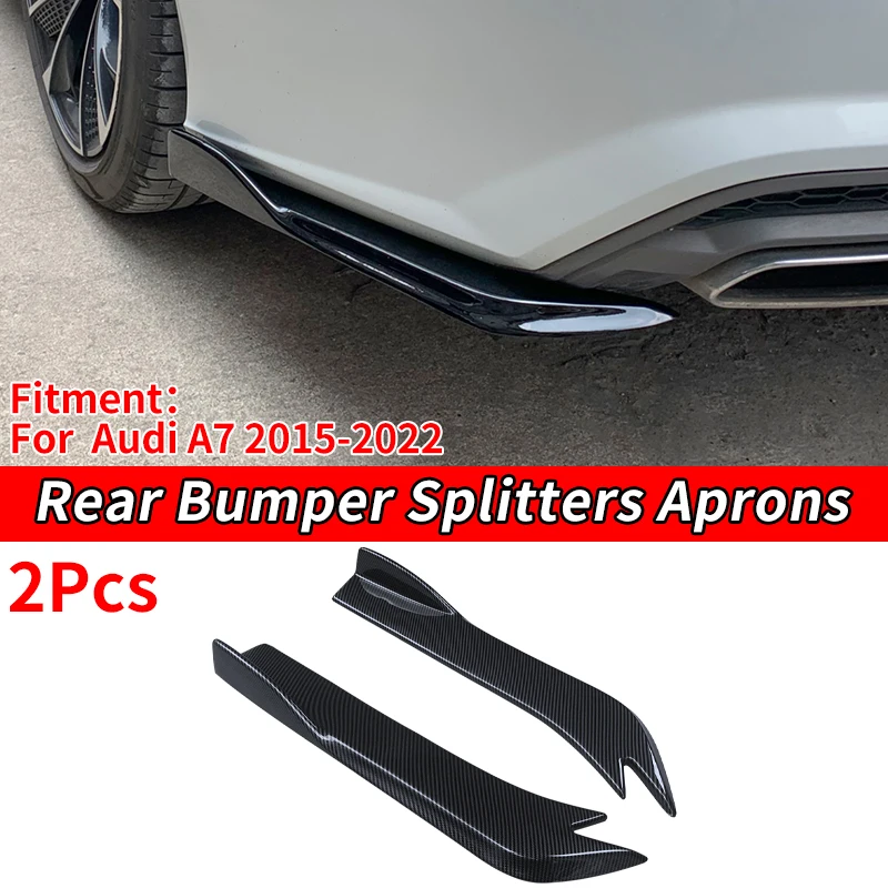 For Audi A7 2015 2018 2019 21 2022 Car Rear Bumper Splitters Aprons Trunk Lip Spoiler Canard Wing Diffuser Wrap Angle Protector 