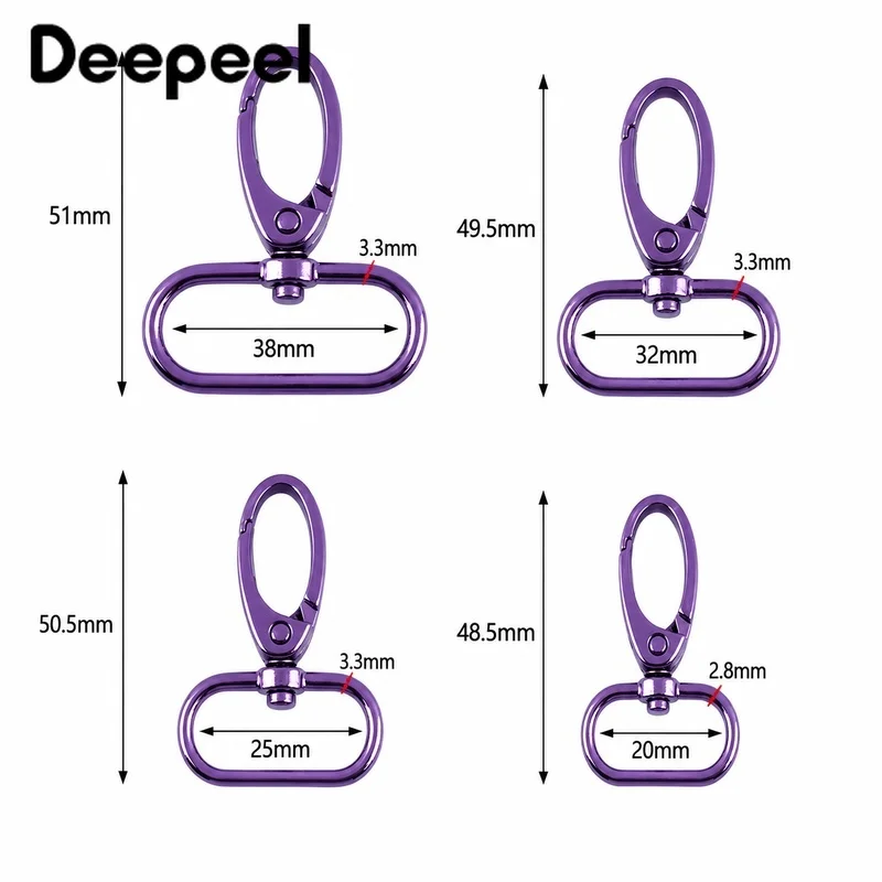 5/10Pcs 20-38mm Metal Swivel Lobster Clasp Snap Hook Fastener for Detachable Bag Strap Dog Collar Leash Keychain Lanyard Repair