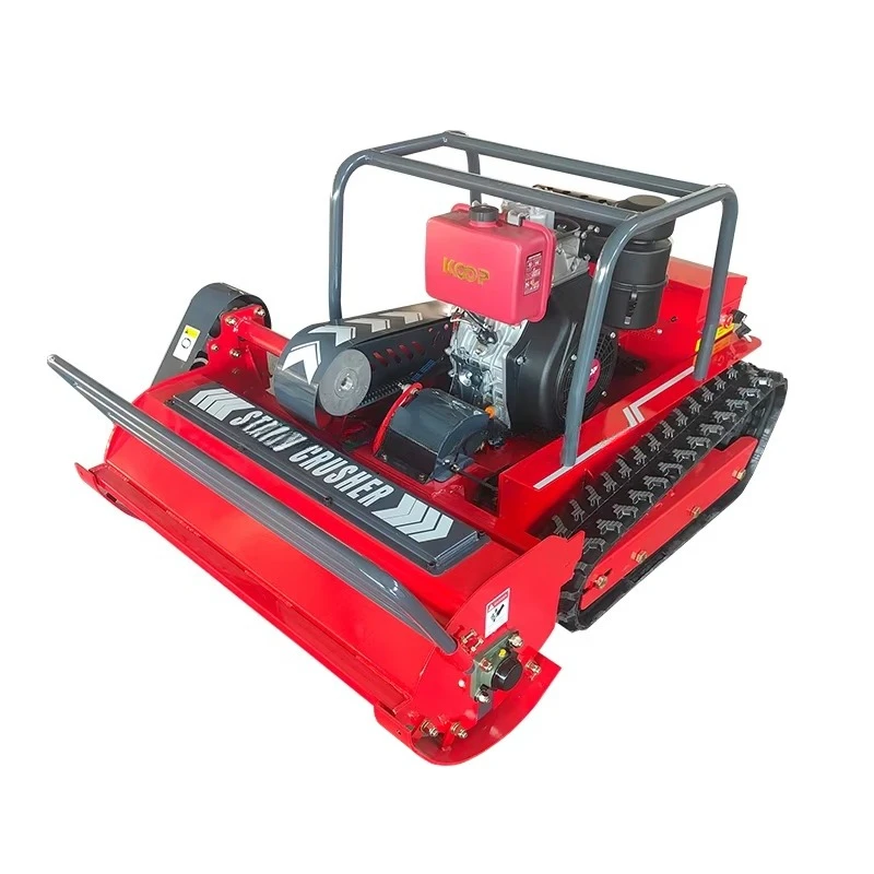 for .800mm Cutting Width Diesel Robot Flail Mower Remote Control Crawler Design for Rough Terrain Heavy Duty Grass Cutting