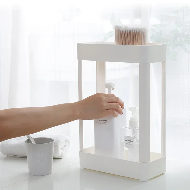Bathroom Storage Organization Fine Double Layer Storage rack Thickened material Small Corner Shelf White minimalist style Shelf
