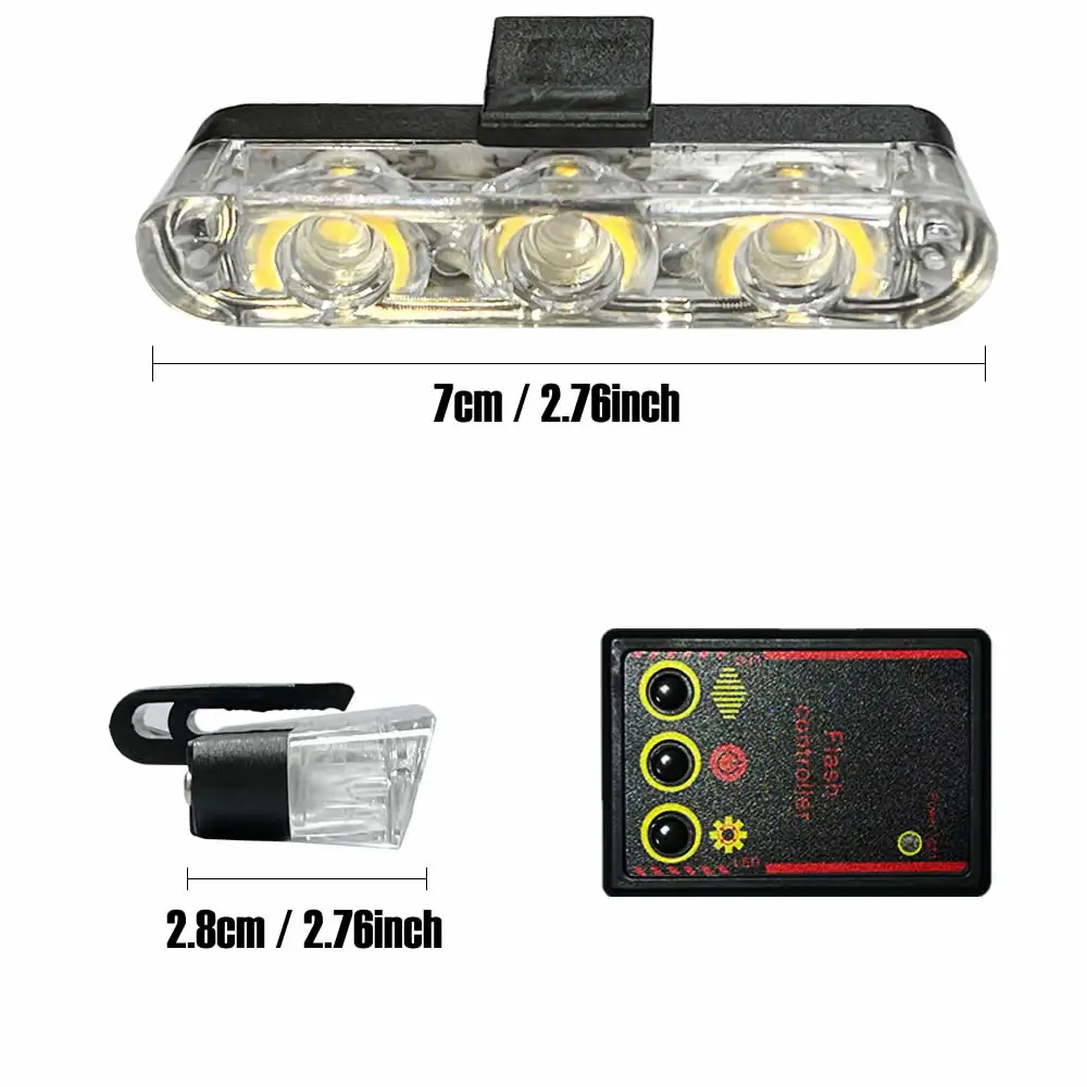 4pcs LED Grille Lights - 3LED Surface Mount Light Bar Strip | For Trucks, Cars, Van, Utility Vehicles, 12V, Universally Applicable