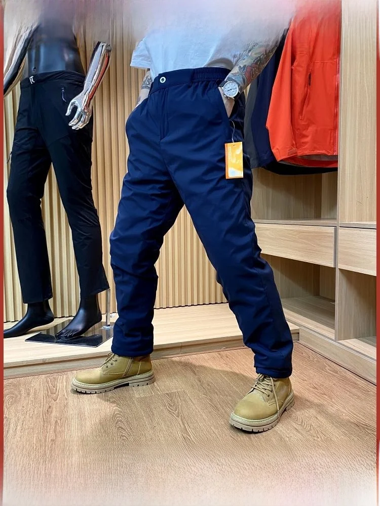 

Outdoor Cotton Trousers Windproof Waterproof Fce Lined Thi Straight Leg Casual Long Pants for Men in Winter