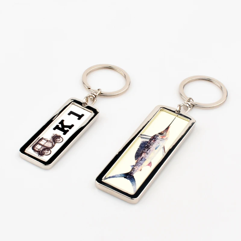 20pcs/Lot Car License Plate Sublimation Keychain Metal Keychain Double Sides Printable Sublimation Keychain Blanks