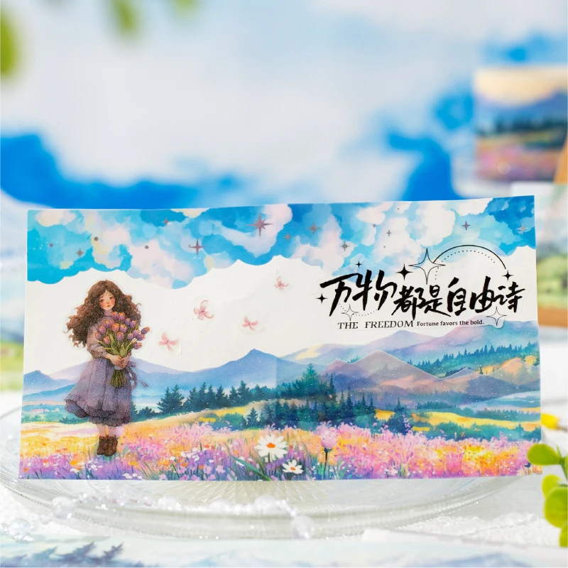 JIANQI 50 مللي متر * 2 متر أشرطة PET مشهد جميل لتقوم بها بنفسك سكرابوكينغ ديكور ألبوم صور مجمعة غير المرغوب فيه مجلة المواد ملصقات جماليات