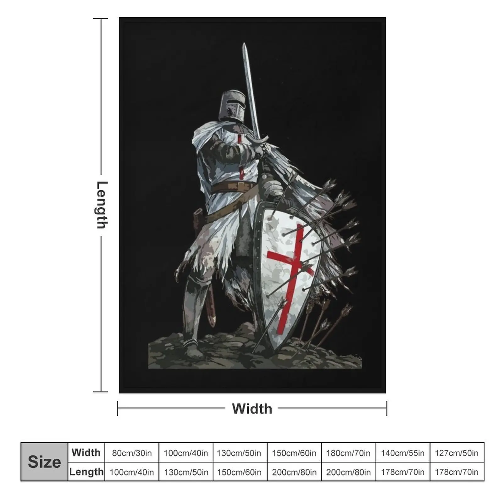 Templar Shield Cross Medieval Warrior Sword Knights Templar Armor Helmet Emblem Throw Blanket decorative Sofa Quilt Blankets