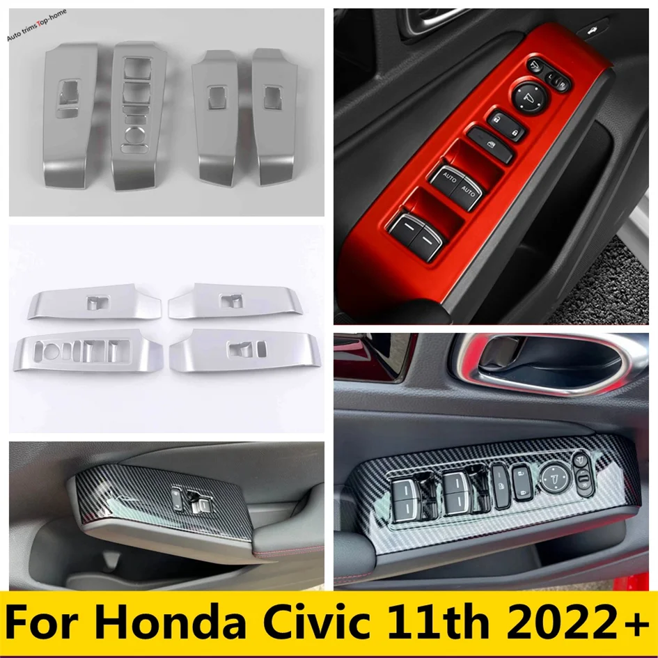 

ABS Window Glass Lift Control Switch Button Decoration Panel Cover Trim Car Accessories Fit For Honda Civic 11th 2022 - 2024