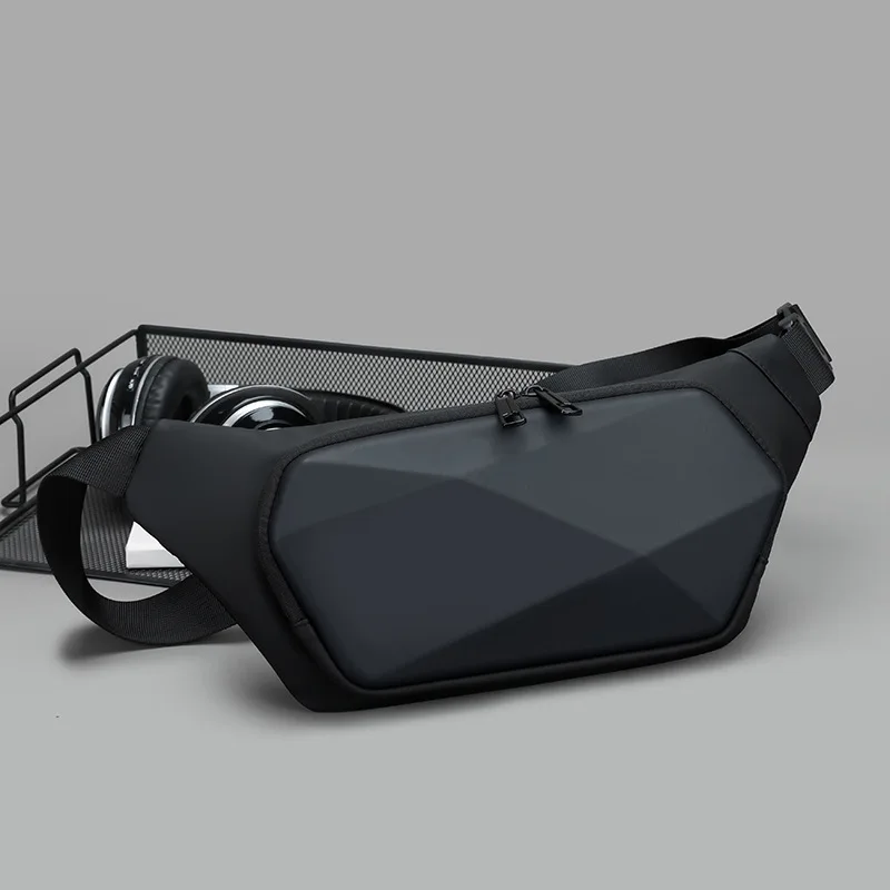 

Новая мужская мотоциклетная поясная сумка, модная сумка через плечо, повседневная сумка на плечо, модный маленький рюкзак с твердым корпусом, мужская нагрудная сумка