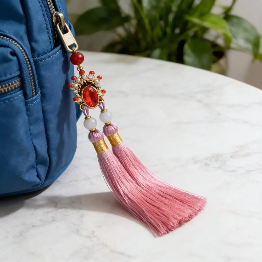 Metal Accessory Tassel Tassel Pendant Car Decoration with Imitation Pearls Facial Makeup Opera Hanging Accessory Hanfu Style