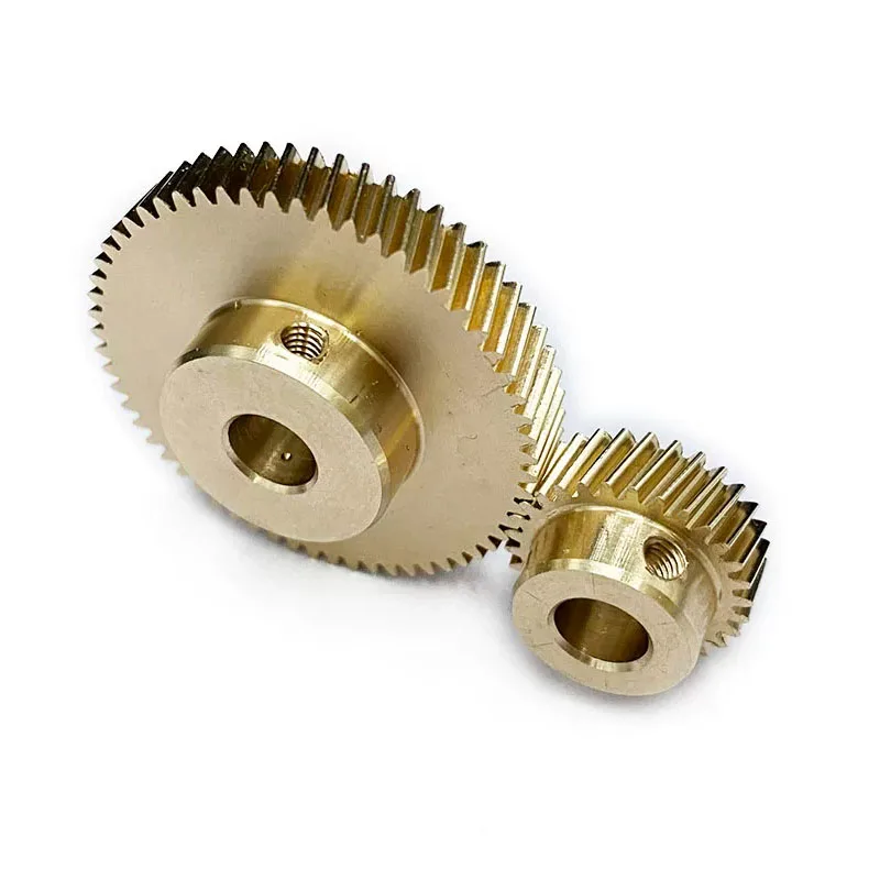 1Pcs 45 Degree Left Helical Gear Brass 1.5 Mod 10/13/15 Teeth Staggered Gear Transmission Parts Round Bore & Keyway Bore