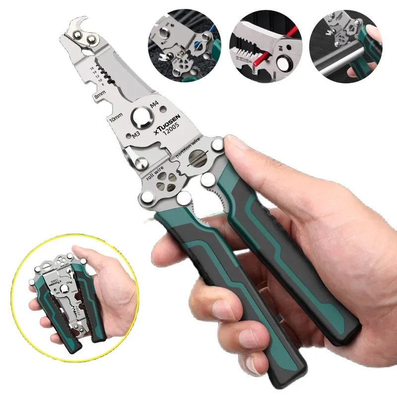 18 In 1 Foldable  Multifunction Wire Stripper Piler Wire Cutter Crimping Tool Wire Crimper Cable Stripper Wiring Tools Hand Tool