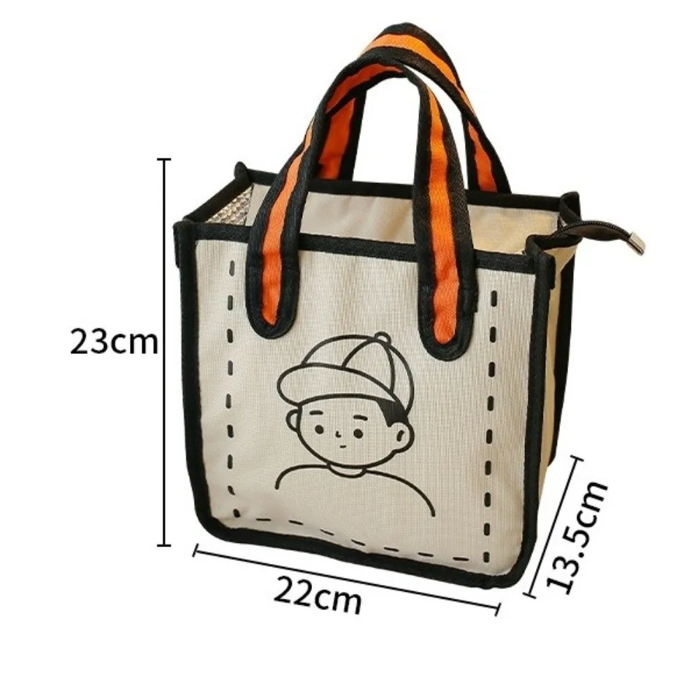 حقيبة غداء كرتونية جديدة بسحاب INS حقيبة يد سميكة للعشاء في الهواء الطلق