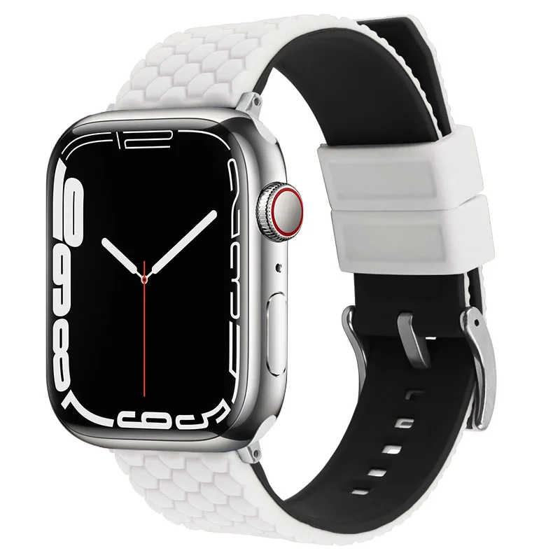 Correa de silicona para Apple Watch, pulsera de 45mm, 44mm, 41mm, 40mm, 42mm y 38mm para iWatch Series 7, 6, SE, 5, 4, 3, para hombre y mujer