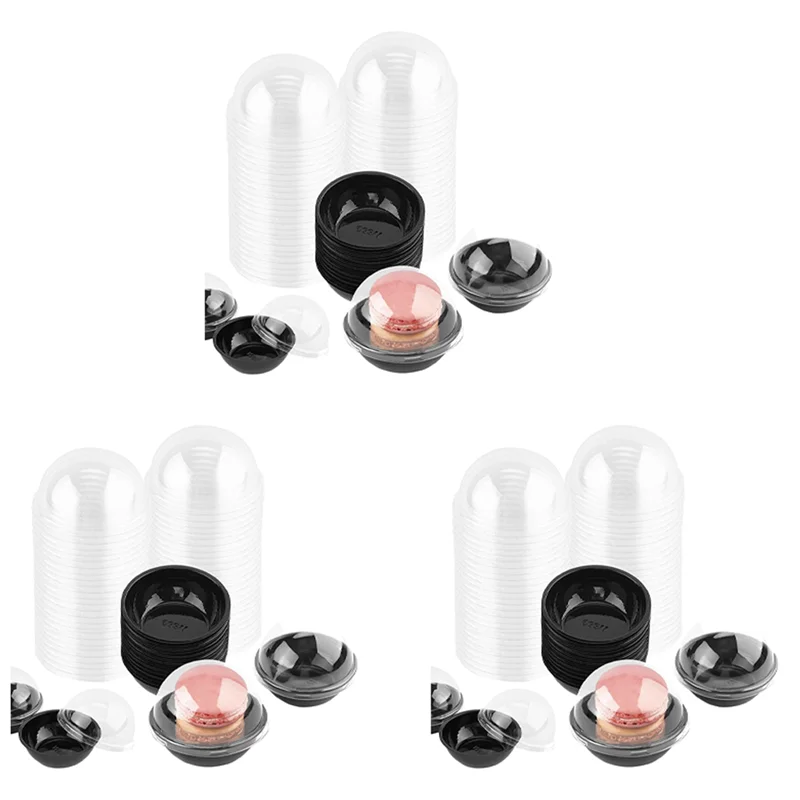 150 Pack Clear Plastic Mini Cupcake Container, Individual Packaging Treat Boxes With Dome Lids For Mini Muffin Macaron-AT36